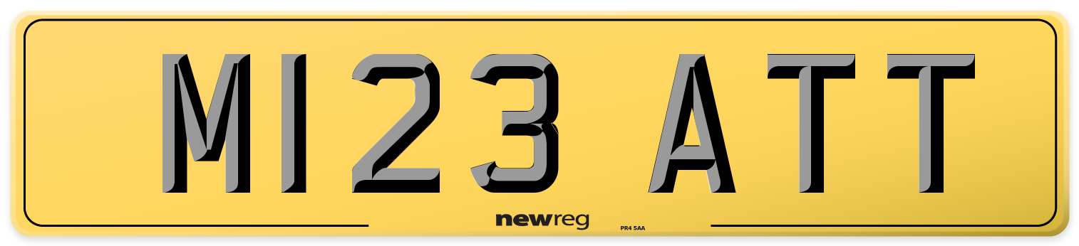 M123 ATT Rear Number Plate