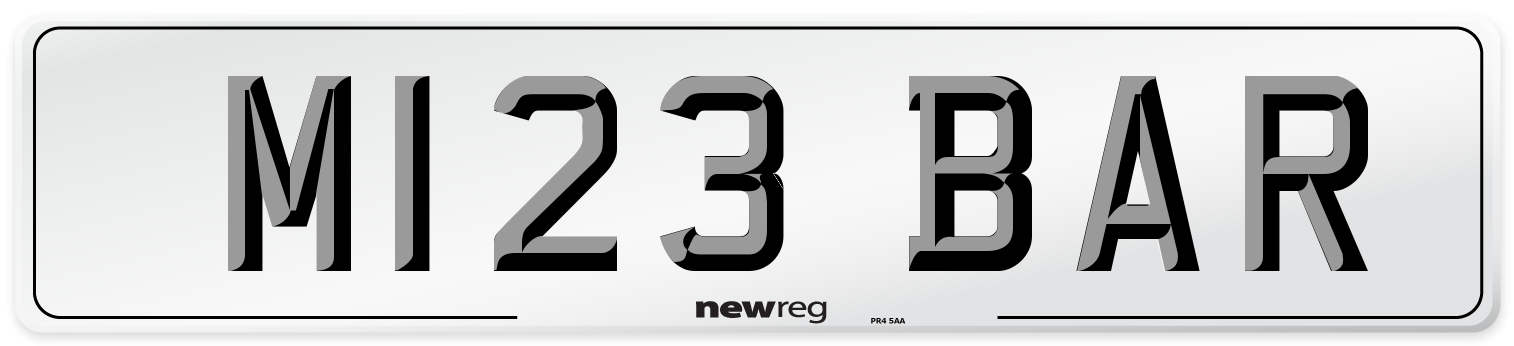 M123 BAR Front Number Plate