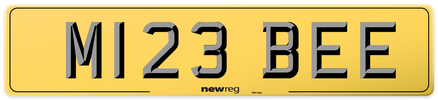 M123 BEE Rear Number Plate