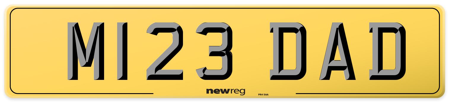 M123 DAD Rear Number Plate
