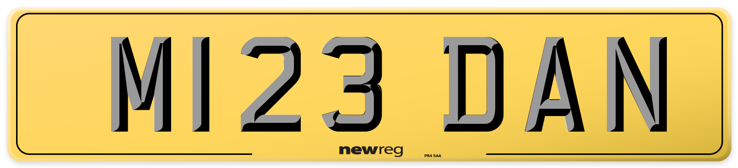 M123 DAN Rear Number Plate