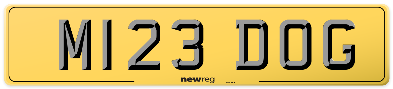 M123 DOG Rear Number Plate