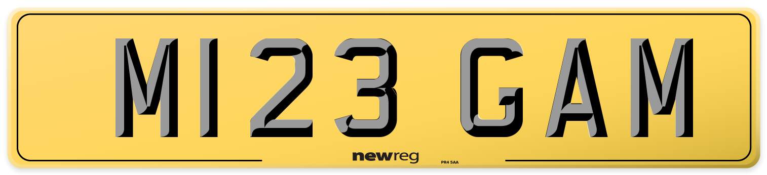 M123 GAM Rear Number Plate