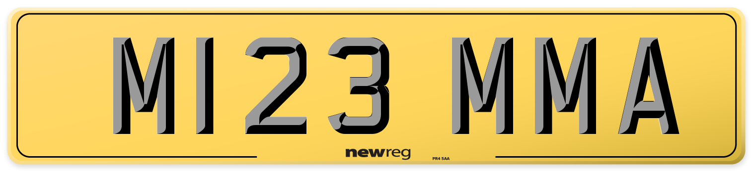 M123 MMA Rear Number Plate