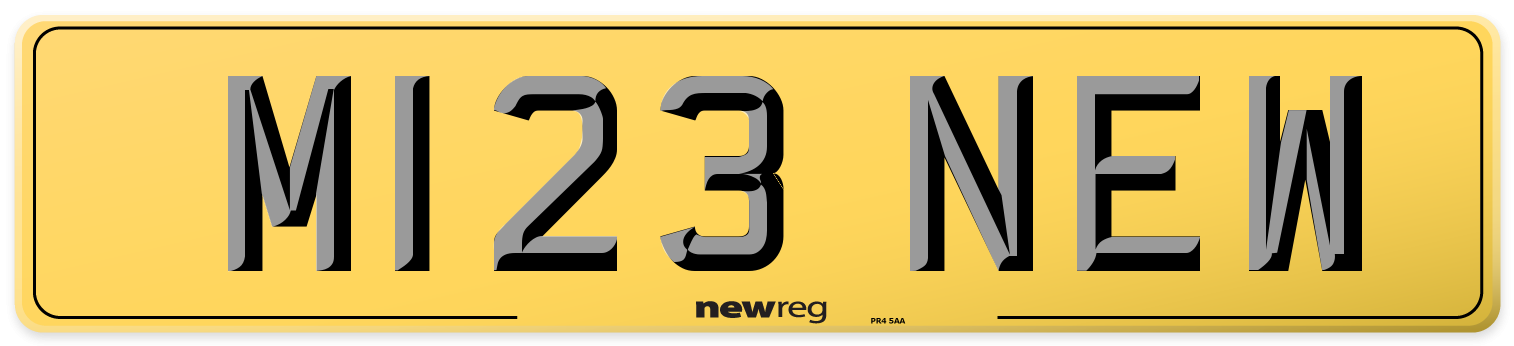 M123 NEW Rear Number Plate