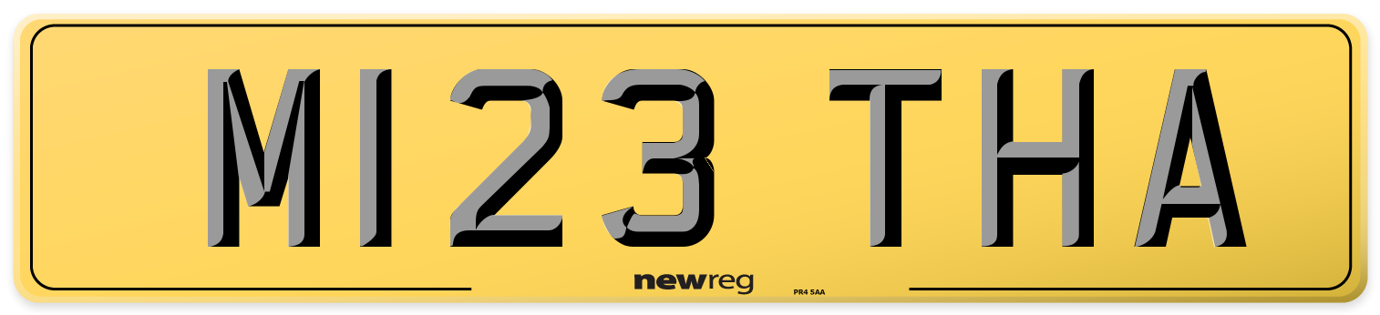M123 THA Rear Number Plate