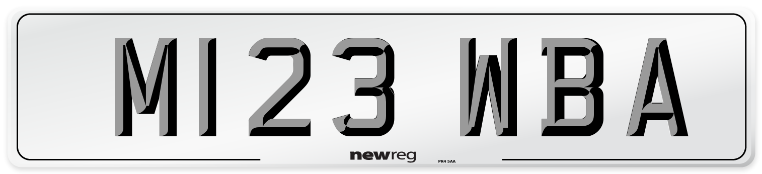 M123 WBA Front Number Plate