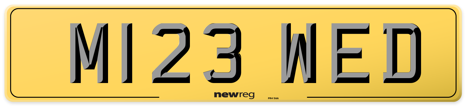 M123 WED Rear Number Plate