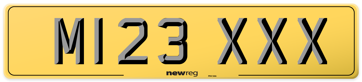 M123 XXX Rear Number Plate