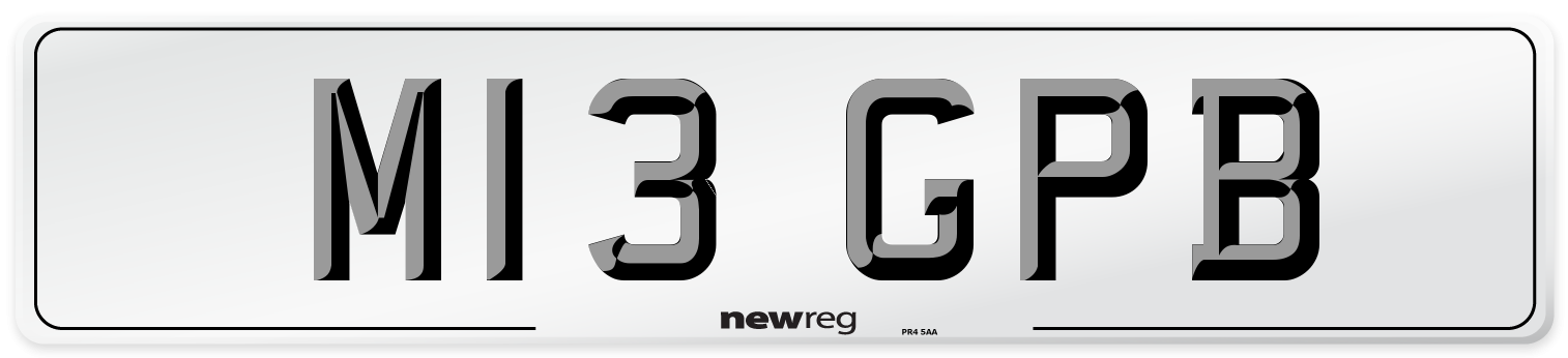 M13 GPB Front Number Plate
