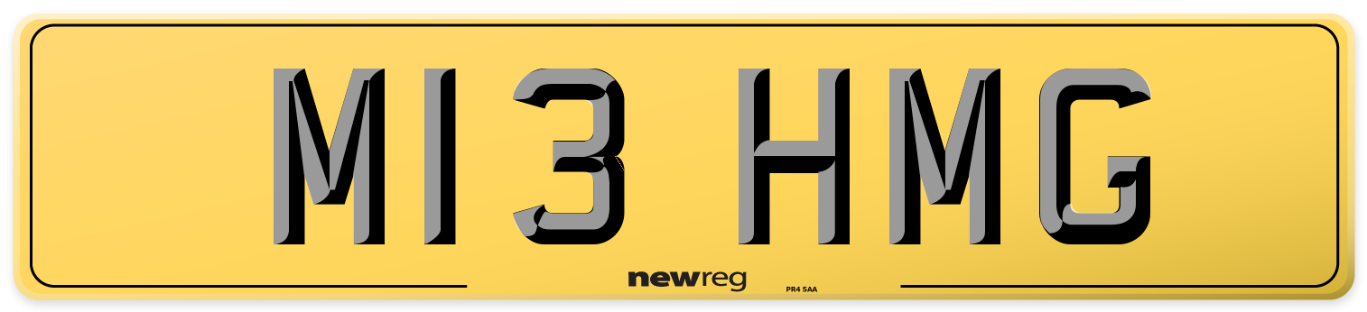 M13 HMG Rear Number Plate