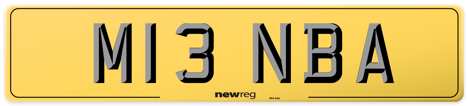 M13 NBA Rear Number Plate