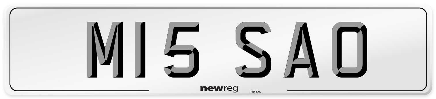 M15 SAO Front Number Plate