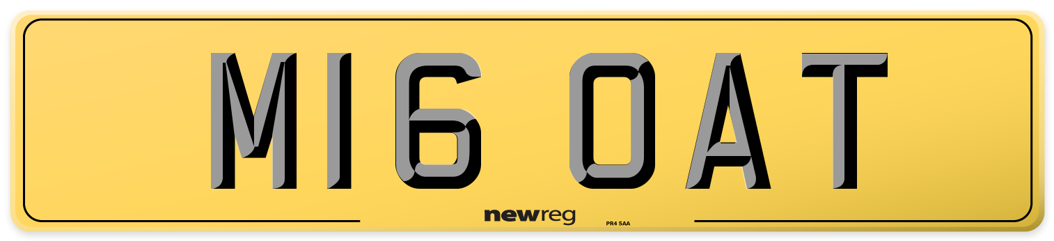 M16 OAT Rear Number Plate