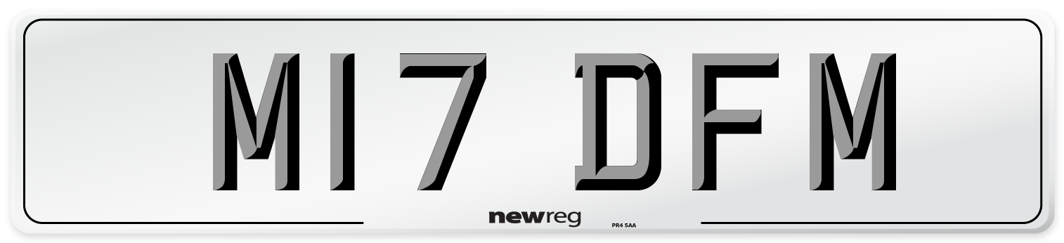 M17 DFM Front Number Plate
