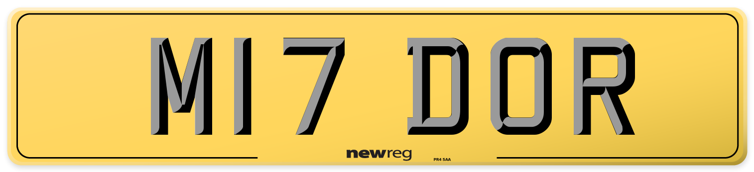M17 DOR Rear Number Plate