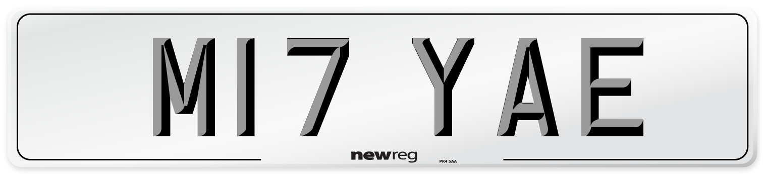 M17 YAE Front Number Plate