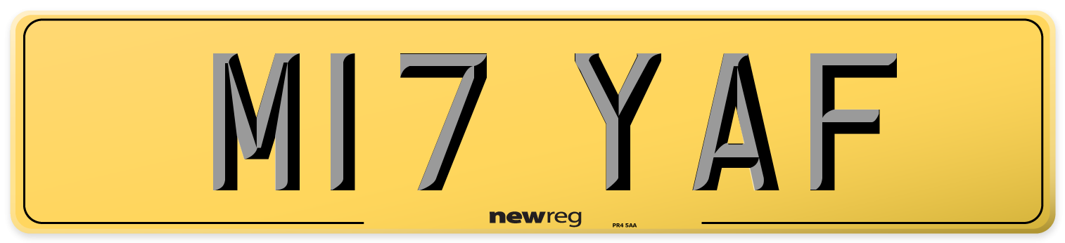 M17 YAF Rear Number Plate
