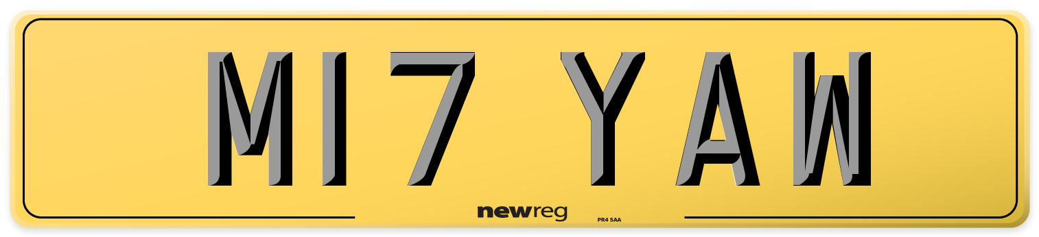 M17 YAW Rear Number Plate