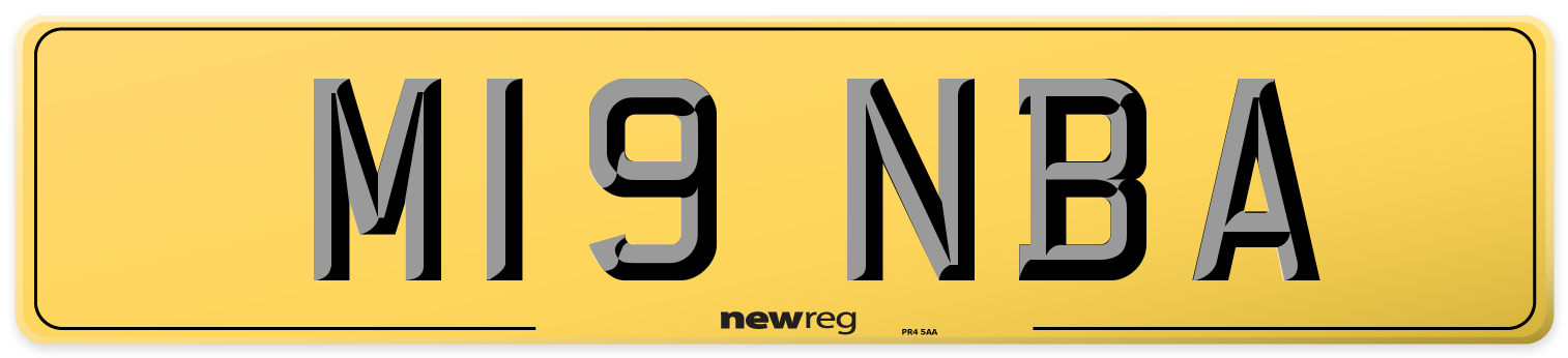 M19 NBA Rear Number Plate