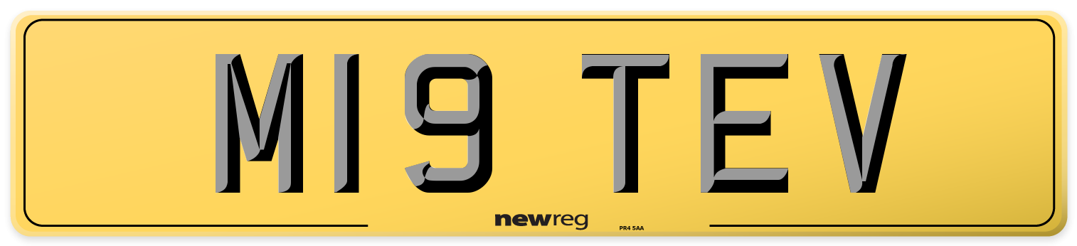 M19 TEV Rear Number Plate