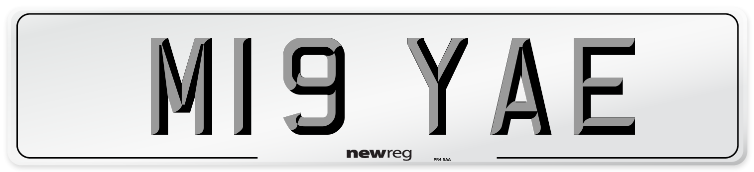 M19 YAE Front Number Plate