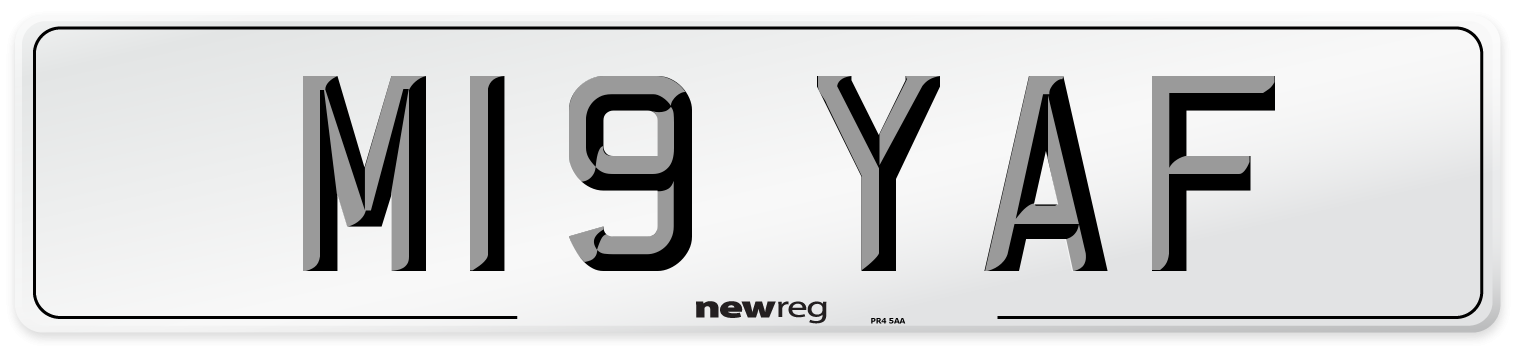 M19 YAF Front Number Plate