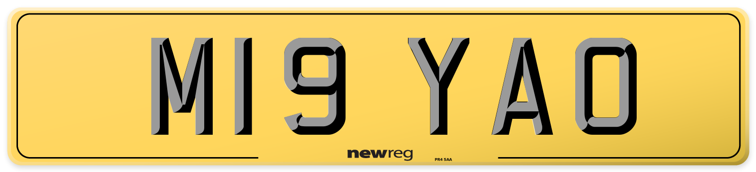 M19 YAO Rear Number Plate