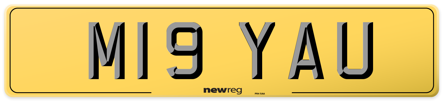 M19 YAU Rear Number Plate