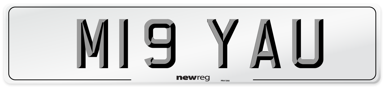 M19 YAU Front Number Plate