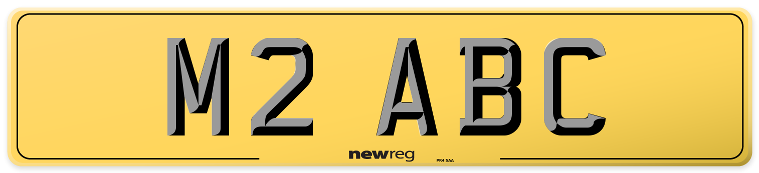 M2 ABC Rear Number Plate