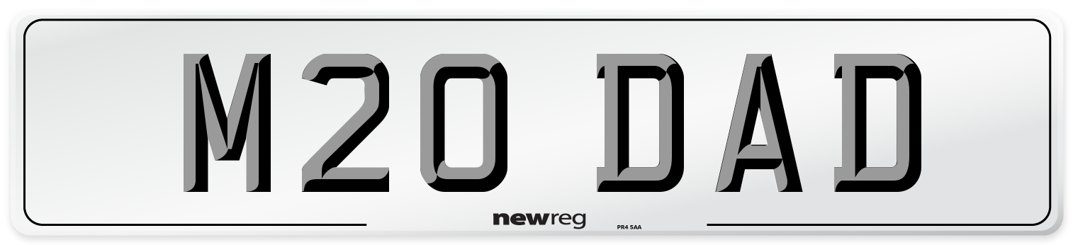 M20 DAD Front Number Plate