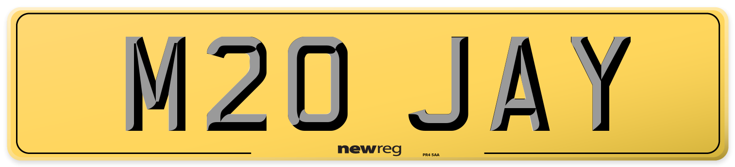 M20 JAY Rear Number Plate