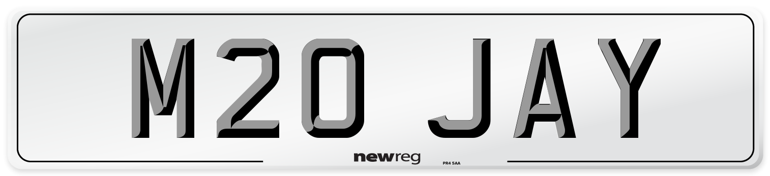 M20 JAY Front Number Plate