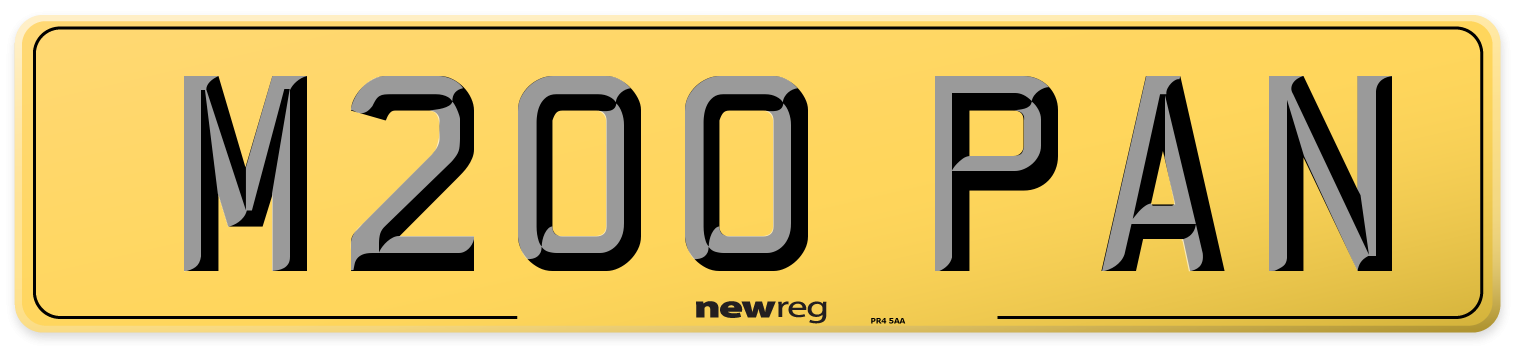 M200 PAN Rear Number Plate