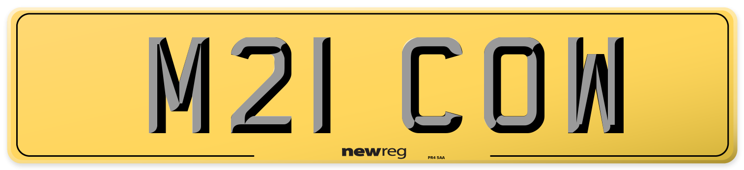 M21 COW Rear Number Plate