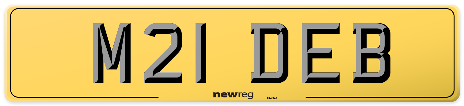 M21 DEB Rear Number Plate