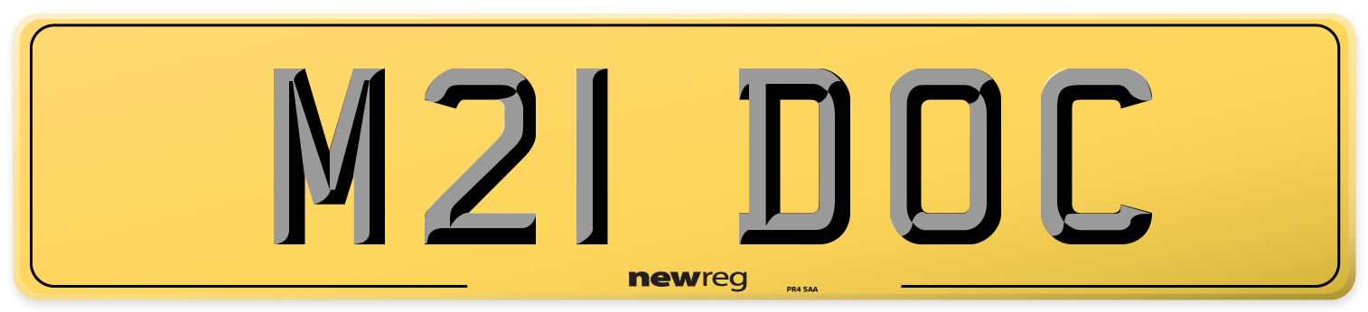 M21 DOC Rear Number Plate
