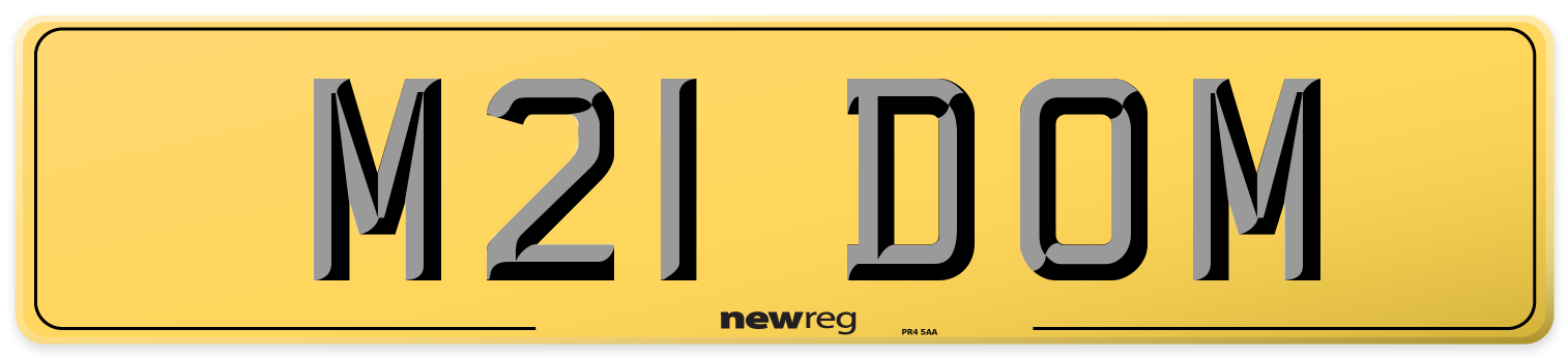 M21 DOM Rear Number Plate