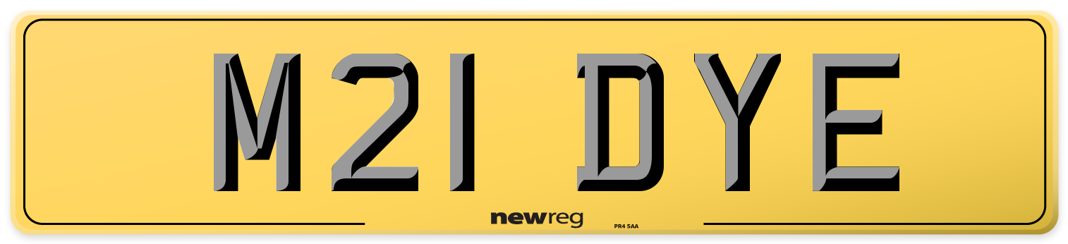 M21 DYE Rear Number Plate
