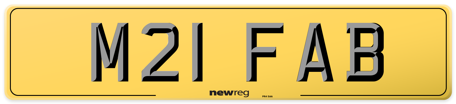 M21 FAB Rear Number Plate