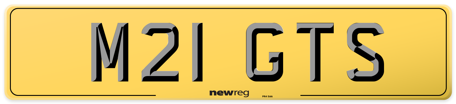 M21 GTS Rear Number Plate