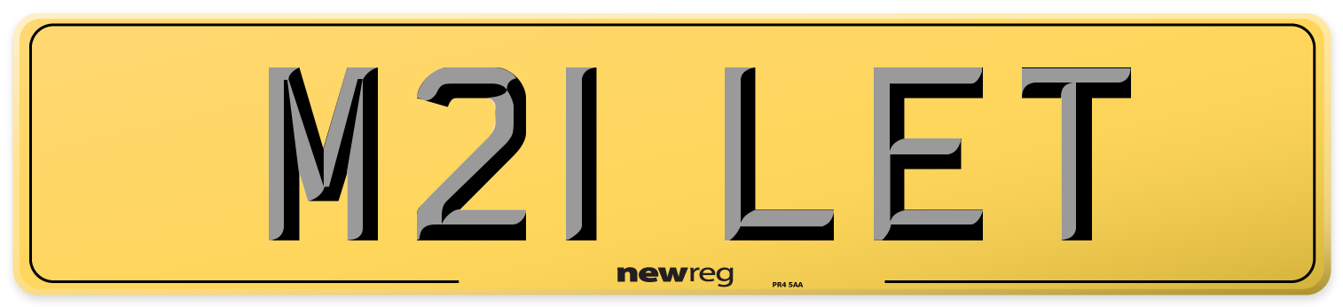 M21 LET Rear Number Plate