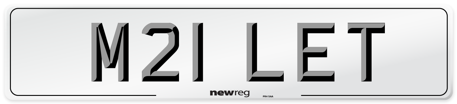M21 LET Front Number Plate