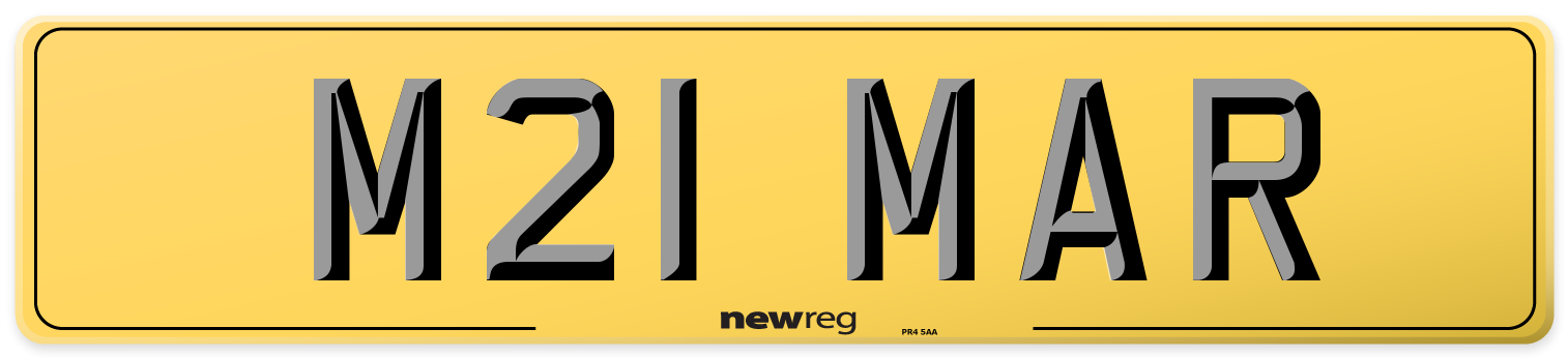 M21 MAR Rear Number Plate
