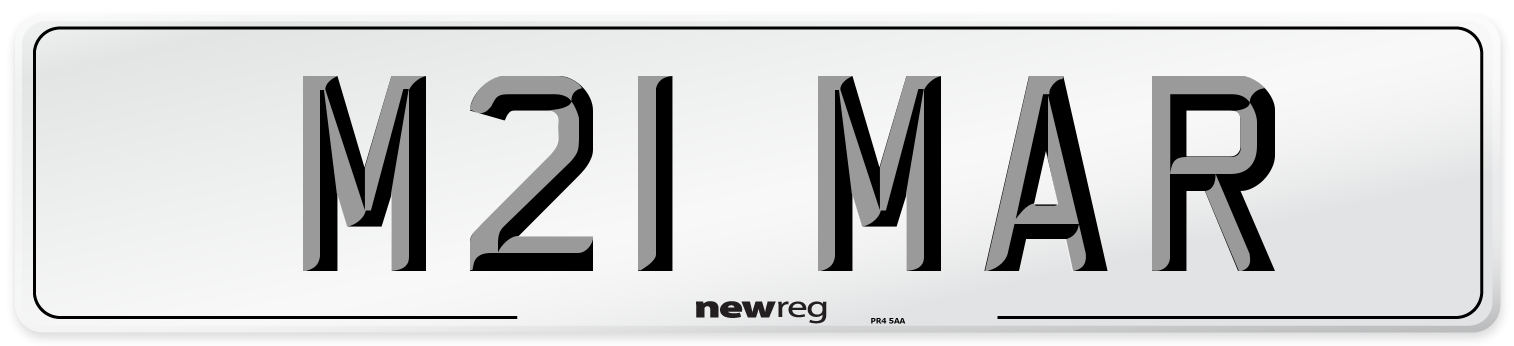 M21 MAR Front Number Plate