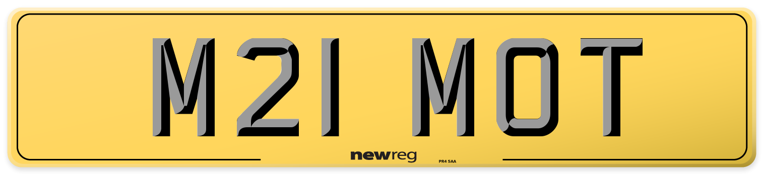 M21 MOT Rear Number Plate
