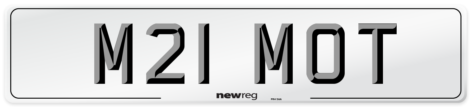 M21 MOT Front Number Plate