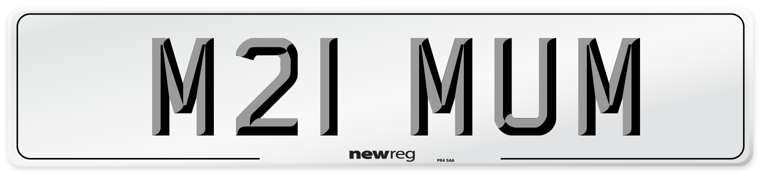 M21 MUM Front Number Plate