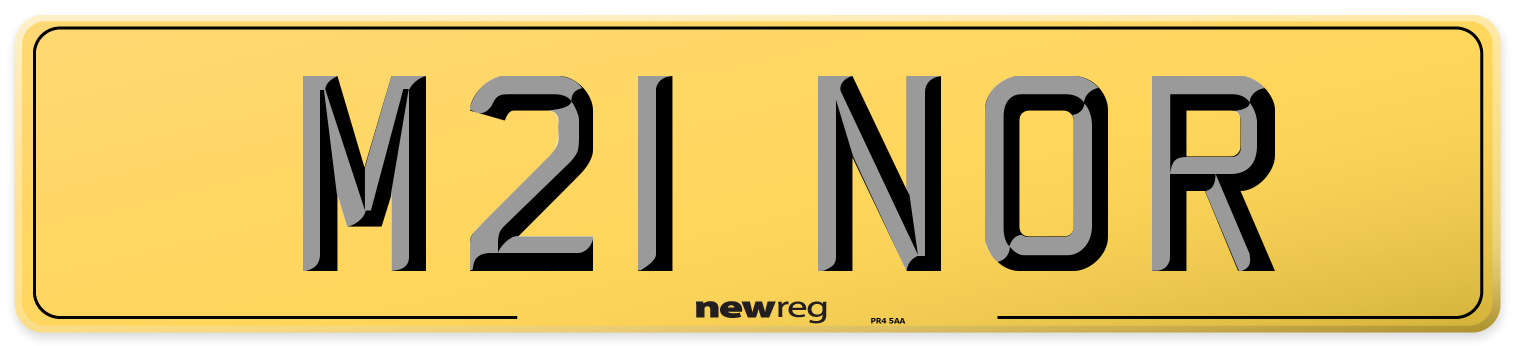 M21 NOR Rear Number Plate